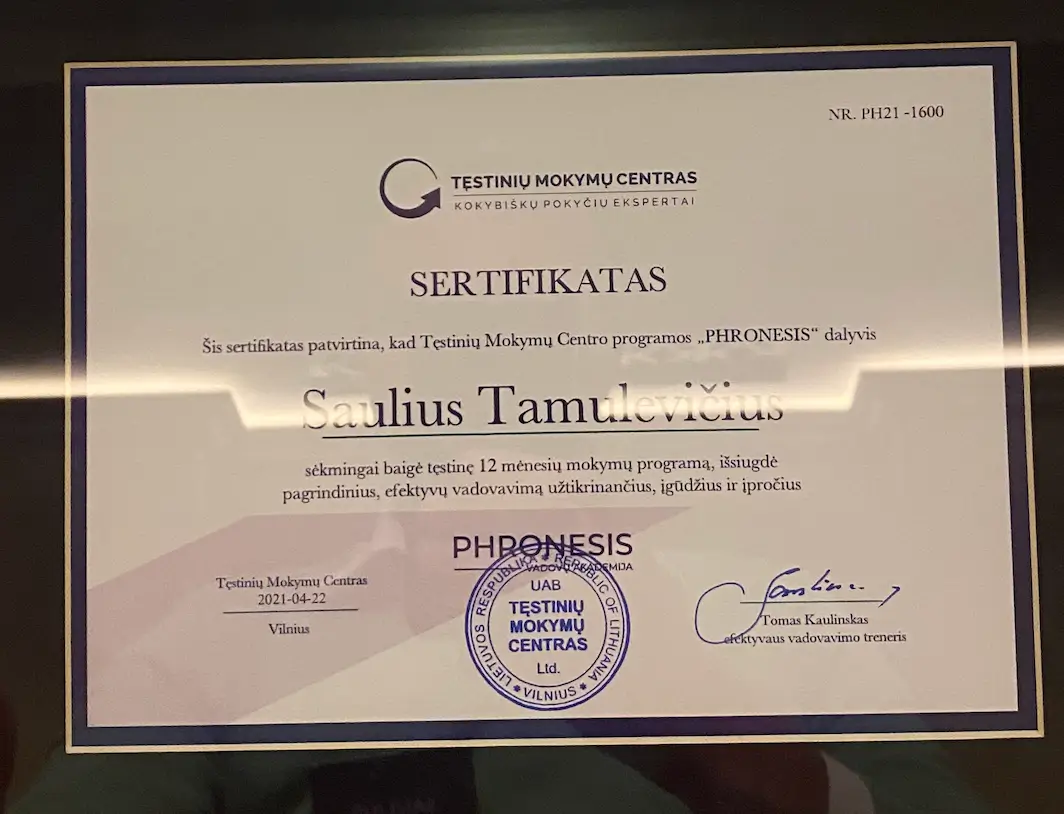 Vadybos sertifikatas